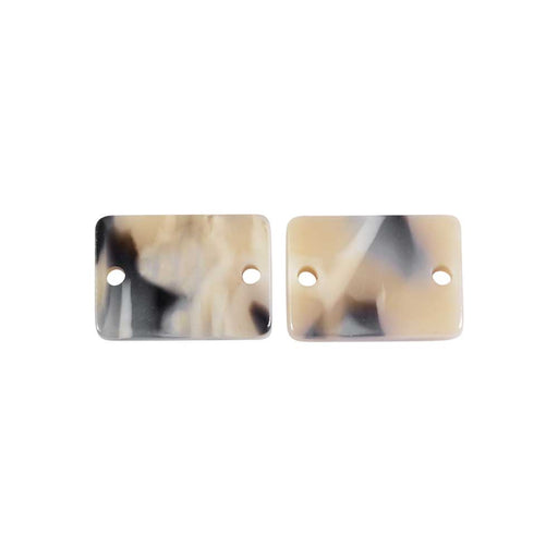 Zola Elements Acetate Connector Link, Rectangle 14x10mm, Black Pearl Multi-Colored (2 Pieces)