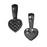 TierraCast Black Finish Lead-Free Pewter Stone Mounting Heart Bail For Cabochon (2 Pieces)