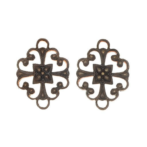Vintaj Natural Brass, Cathedral Connector 16x12mm (2 Pieces)