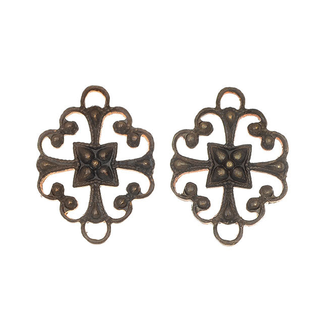 Vintaj Natural Brass, Cathedral Connector 16x12mm (2 Pieces)