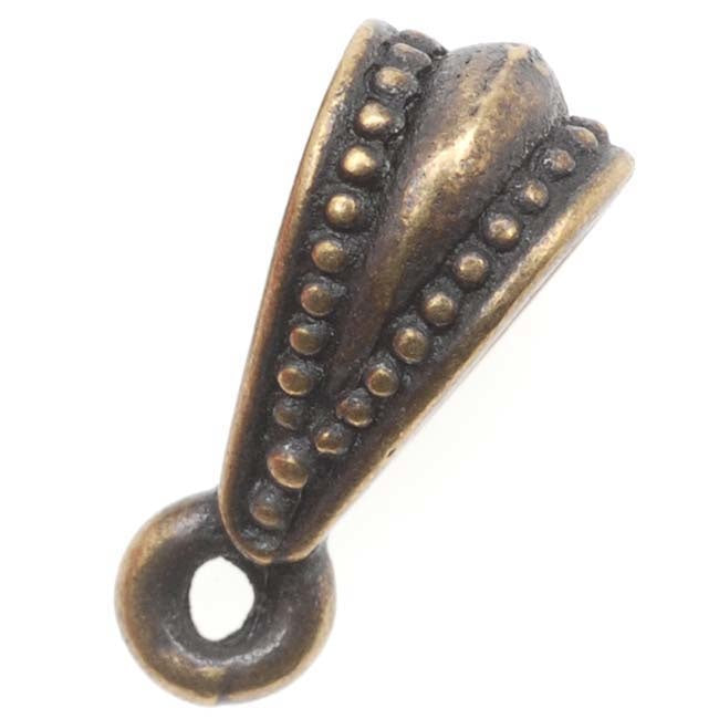 TierraCast Brass Oxide Finish Pewter 'Royal' Drop Bails 13mm (4 Pieces)