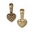 TierraCast Brass Oxide Finish Lead-Free Pewter Stone Mounting Heart Bail For Cabochon (2 Pieces)