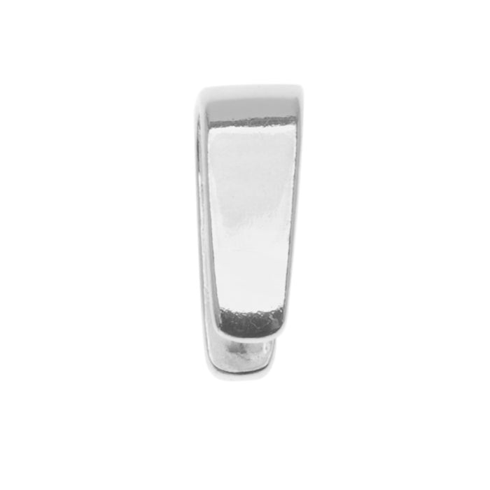 Sterling Silver Sleek 12.5mm Stone & Crystal Pinch Pendant Bail (1 pcs)