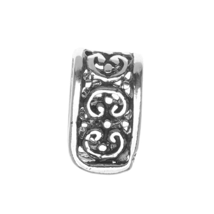 Sterling Silver Ornate Pinch Bail Large, For Pendants