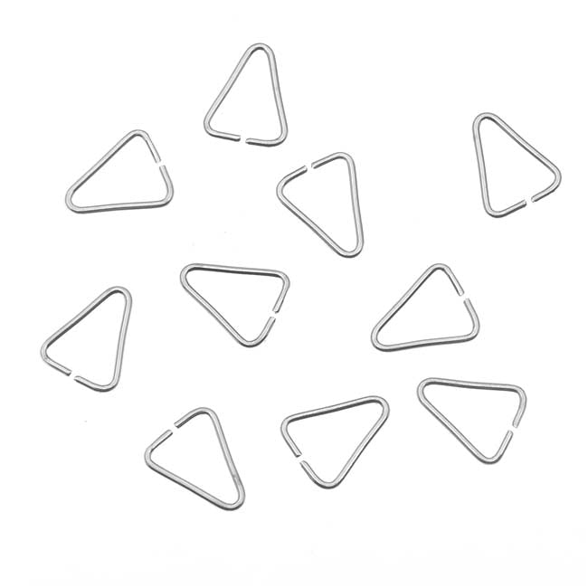 Sterling Silver Small Triangle Jump Rings -Hang Drops Bails (10 Pieces)