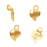 Aanraku, Heart Shaped Glue-On Pendant Bails, Small 13mm, 18K Gold Plated (4 Pieces)