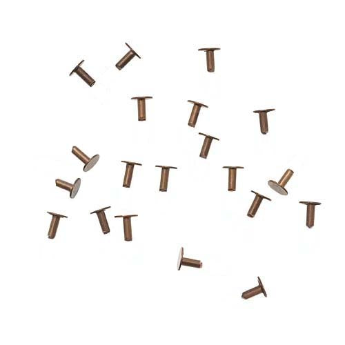 Vintaj Natural Brass, 1/8 Inch Nail Head Rivets for Leather (20 Pieces)