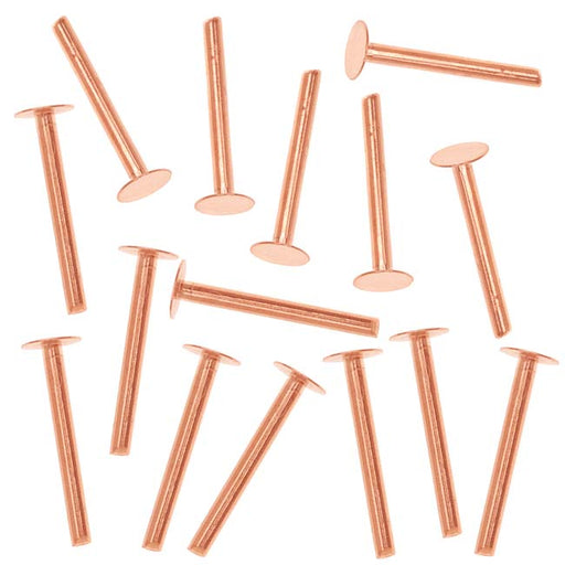 Copper 1/2 Inch Nail Head Rivets for Leather 1.3mm Diameter (20 Pieces)