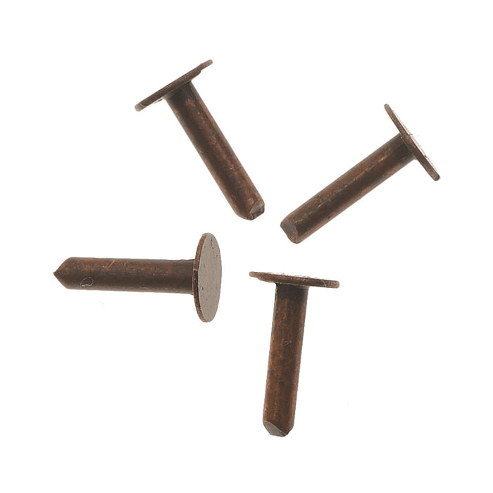Vintaj Artisan Copper, 1/4 Inch Nail head Rivets for Leather (20 Pieces)