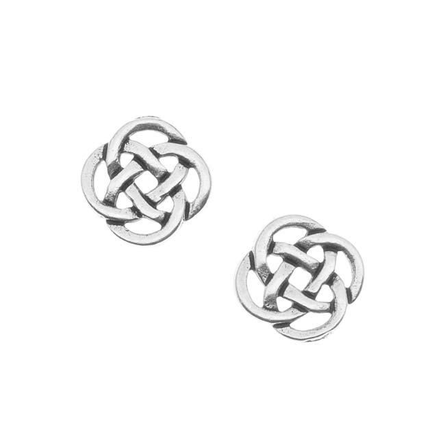 TierraCast Fine Silver Plated Pewter Celtic Open Connector Beads 10mm (2 Pieces)