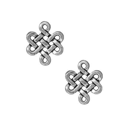 TierraCast Fine Silver Plated Pewter Celtic Eternity Connector Small Beads 11mm (2 Pieces)