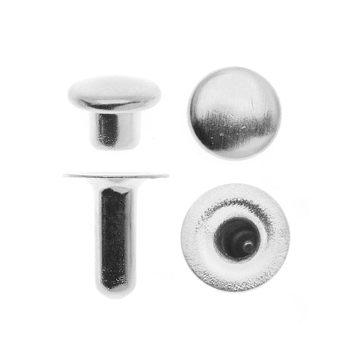 TierraCast Double Round Cap Compression Rivets for Leather 6.5mm Silver Plated (10 Pieces)