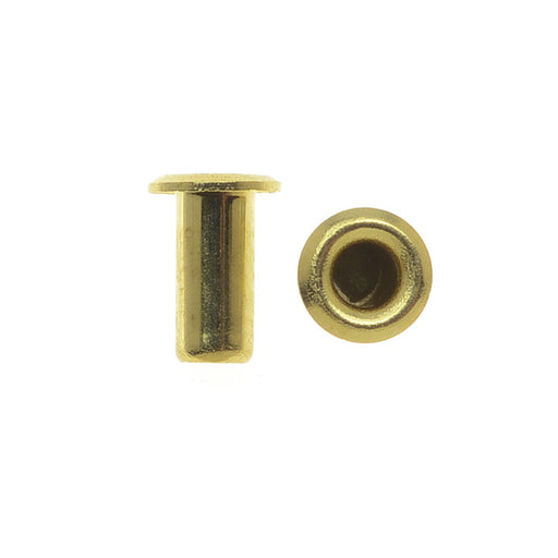 TierraCast Hollow Eyelets for Leather 5.2mm Long 3.7mm Diameter Raw Brass (10 Pieces)