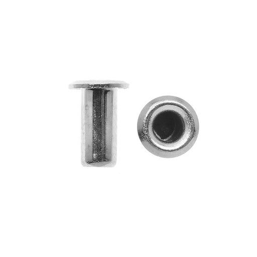 TierraCast Hollow Eyelets for Leather 5.2mm Long 3.7mm Diameter Silver Plated (10 Pieces)