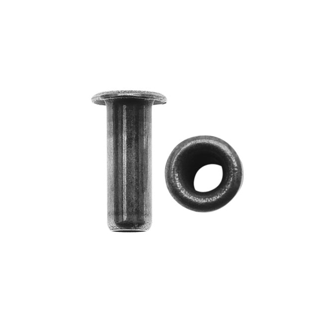 TierraCast Hollow Eyelets for Leather 7mm Long 3.8mm Diameter, Antiqued Pewter Color (10 Pieces)
