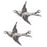 Antiqued Silver Plated Flying Left Sparrow Bird Connector Links 19mm (2 pcs)