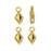 Cymbal Bead Endings fit GemDuo Beads, Sykia, 10.5mm 24kt Gold Plated (4 Pieces)