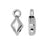Cymbal Bead Endings fit GemDuo Beads, Sykia, 10.5mm Antiqued Silver (4 Pieces)