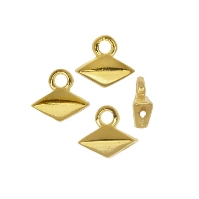 Cymbal Bead Endings fit GemDuo Beads, Komia, 6.5mm 24kt Gold Plated (4 Pieces)