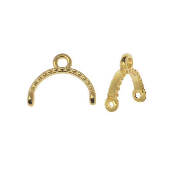 Cymbal Bead Endings fit 11/0 Delica & Round Beads, Skaloti II, 9mm 24kt Gold Plated (2 Pieces)