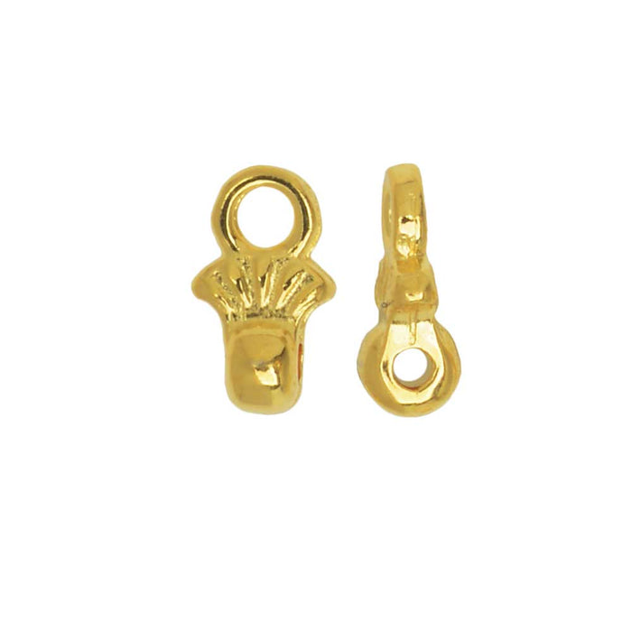 Cymbal Bead Endings fit 8/0 Round Beads, Pilos, 6.5mm 24kt Gold Plated (4 Pieces)