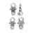 Cymbal Bead Endings fit 8/0 Round Beads, Pilos, 6.5mm Antiqued Silver (4 Pieces)