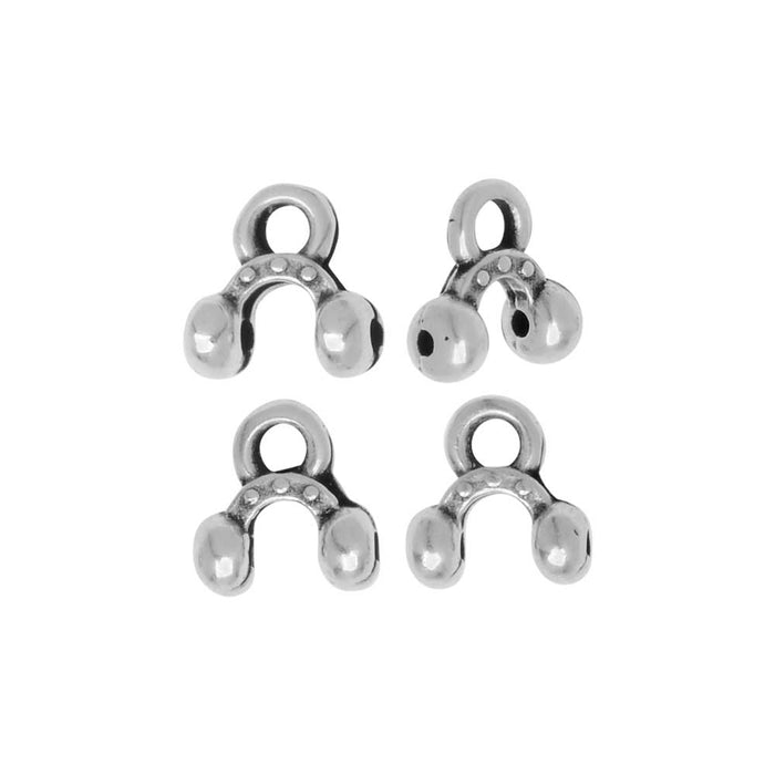 Cymbal Bead Endings fit 8/0 Round Beads, Alona, 6mm Antiqued Silver (4 Pieces)