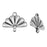 Cymbal Bead Endings fit 8/0 Round Beads, Sitia, 12.5mm Antiqued Silver (2 Pieces)