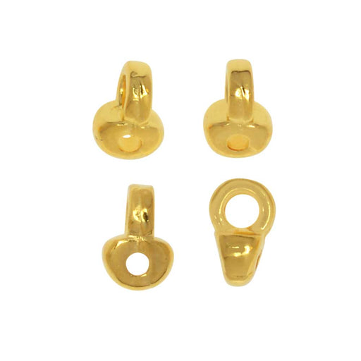 Cymbal Bead Endings fit Superduo Beads, Remata, 5mm 24kt Gold Plated (4 Pieces)
