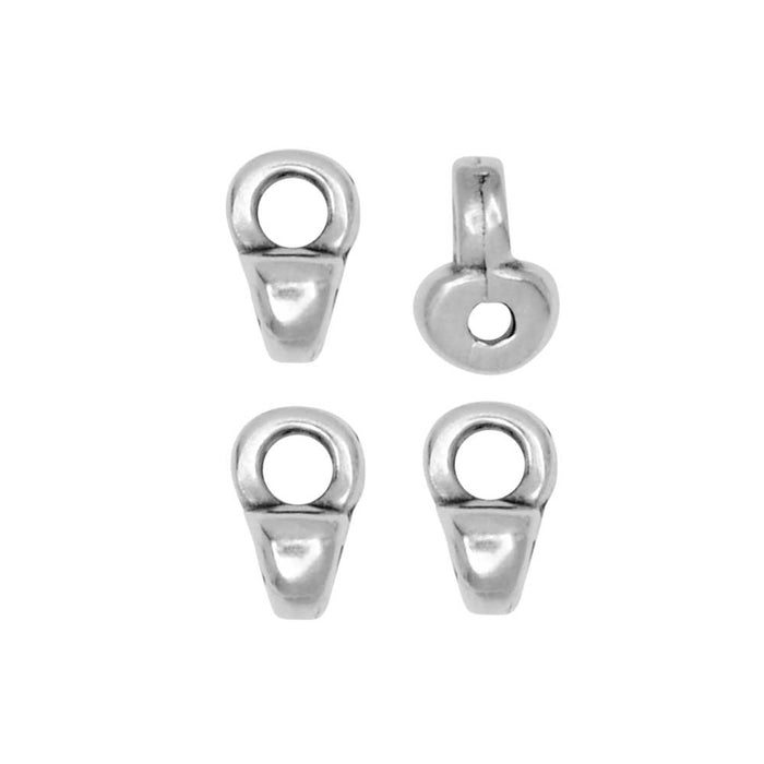 Cymbal Bead Endings fit Superduo Beads, Remata, 5mm Antiqued Silver (4 Pieces)