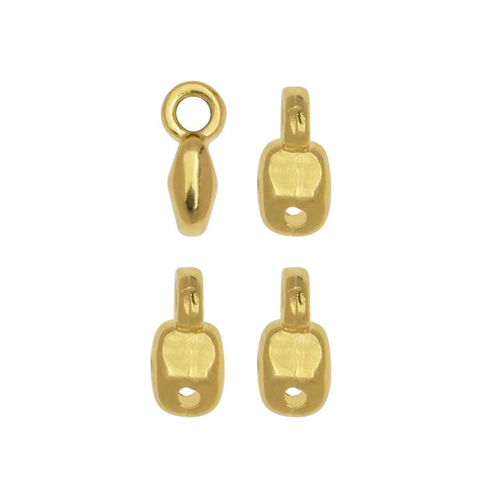 Cymbal Bead Endings fit Superduo Beads, Vourkoti, 8mm 24kt Gold Plated (4 Pieces)