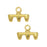 Cymbal Bead Endings fit Superduo Beads, Rozos III, 8mm 24kt Gold Plated (2 Pieces)