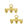 Cymbal Bead Endings fit Superduo Beads, Rozos III, 8mm 24kt Gold Plated (2 Pieces)
