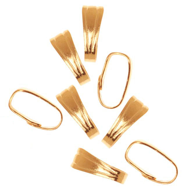 22K Gold Plated Snap Bail For Jewelry Small 6mm (50 Pieces)