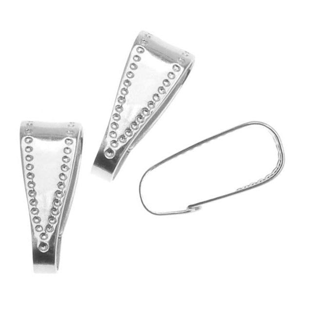 Silver Plated Snap Bail For Jewelry Large 10mm (50 Pieces)