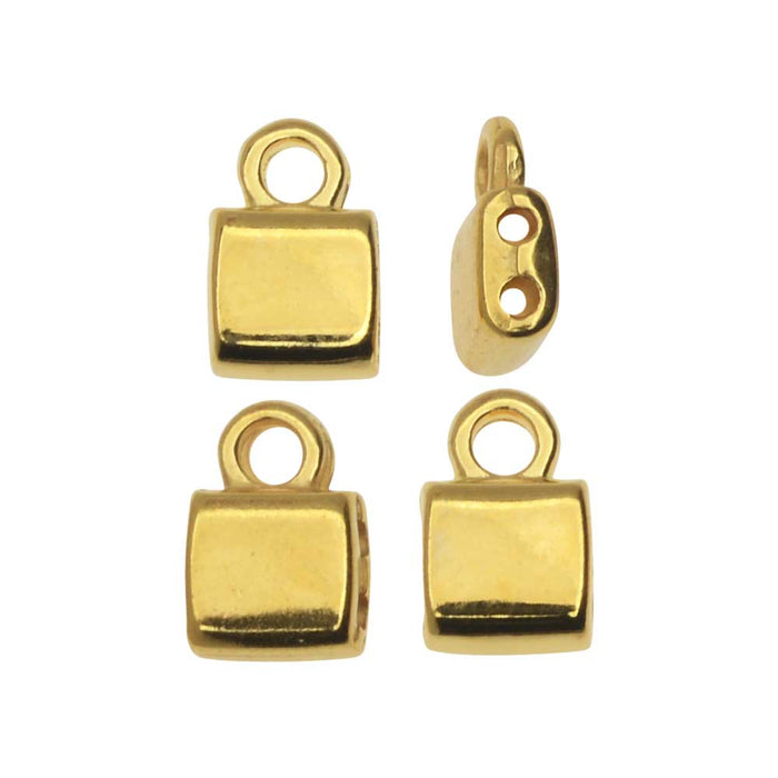 Cymbal Bead Endings fit Tila Beads, Piperi, 7.5mm 24kt Gold Plated (4 Pieces)