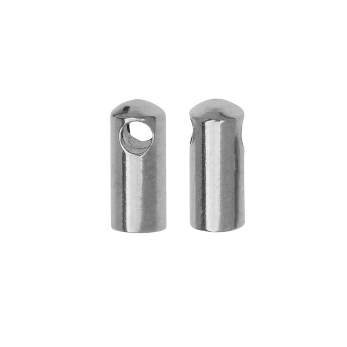 Cord End Cap, Tube 7x3mm Fits up to 2.5mm Cord, Stainless Steel (12 Pieces)
