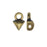 Cymbal Bead Endings fit GemDuo Beads, Kleftiko, 7mm Antiqued Brass Plated (4 Pieces)