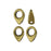 Cymbal Bead Endings fit Superduo Beads, Kolympos, 6.5mm Antiqued Brass Plated (4 Pieces)