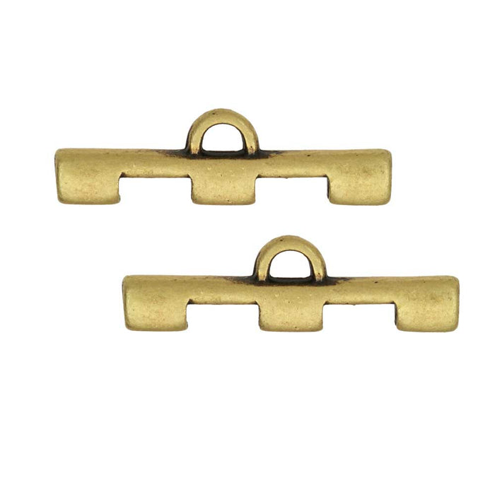 Cymbal Bead Endings fit Tila Beads, Soros III, 7.5mm, Antiqued Brass Plated (2 Pieces)