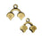 Cymbal Bead Endings for Ginko Beads, Kastro II, 14x16mm, Antiqued Brass Plated (2 Pieces)