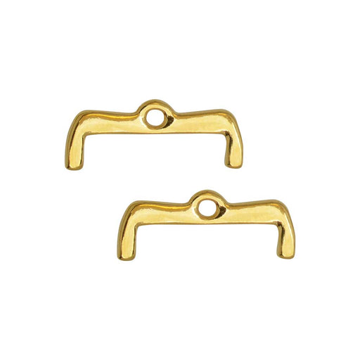 Cymbal Bead Endings for 8/0 Delica & Round Beads, Maronia II, 7x18.5mm, 24k Gold Plated (2 Pieces)
