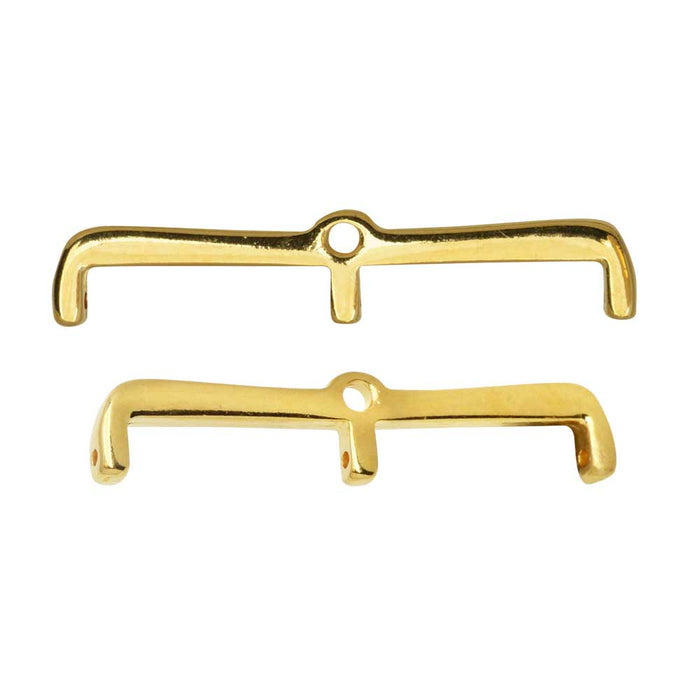 Cymbal Bead Endings for 8/0 Delica & Round Beads, Maronia III, 7x35mm, 24k Gold Plated (2 Pieces)