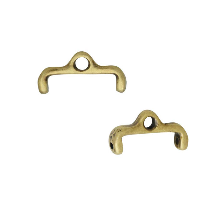 Cymbal Bead Endings for 11/0 Delica & Round Beads, Skafi II, 6x13.5mm, Antiqued Brass Plated (2 Pieces)