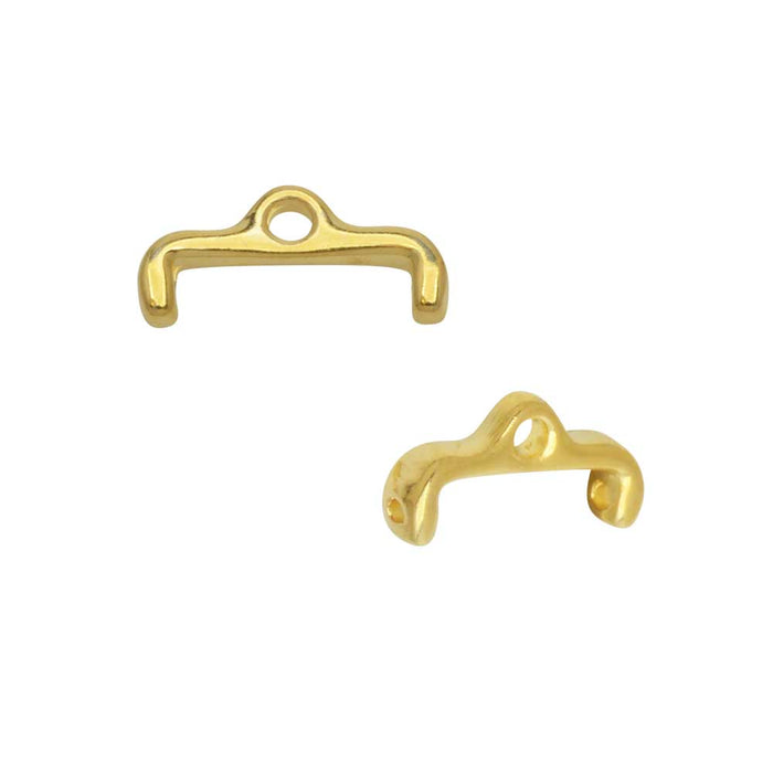 Cymbal Bead Endings for 11/0 Delica & Round Beads, Skafi II, 6x13.5mm, 24k Gold Plated (2 Pieces)