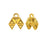 Cymbal Bead Endings GemDuo Beads, Voudia II, 9x10.5mm, 24k Gold Plated (2 Pieces)