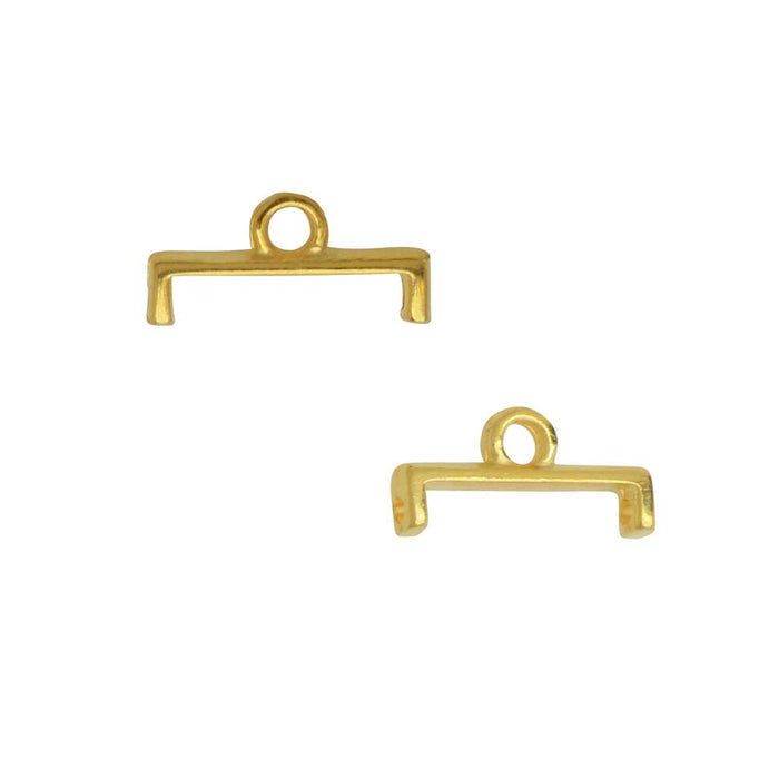 Cymbal Bead Endings for 11/0 Delica & Round Beads, Topolia II, 5.5x11.5mm, 24k Gold Plated (4 Pieces)