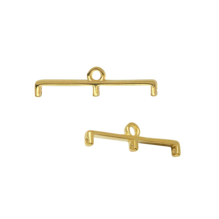 Cymbal Bead Endings for 11/0 Delica & Round Beads, Topolia III, 5.5x23mm, 24k Gold Plated (2 Pieces)