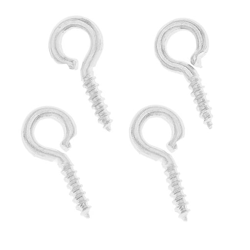 Iron Screw Eye Pin, 5x10mm Open Ring, Bright Silver Tone (20 Pieces)