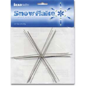 The Beadsmith Metal Wire Snowflake Frame - Fun Craft Beading Project 6 Inches (6 Piece Pack)